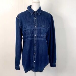 Indigo Blues women's Chambray/Denim Shirt size L